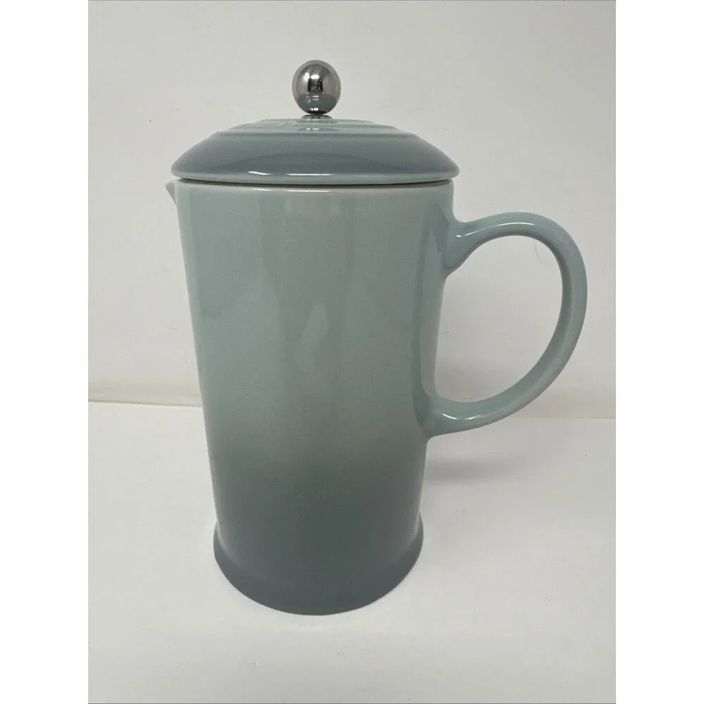 Le Creuset French Press Coffee Sea Salt 34 oz Stoneware Glazed Dishwasher Safe